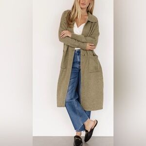 Baltic Born Olive Green Long Cardigan